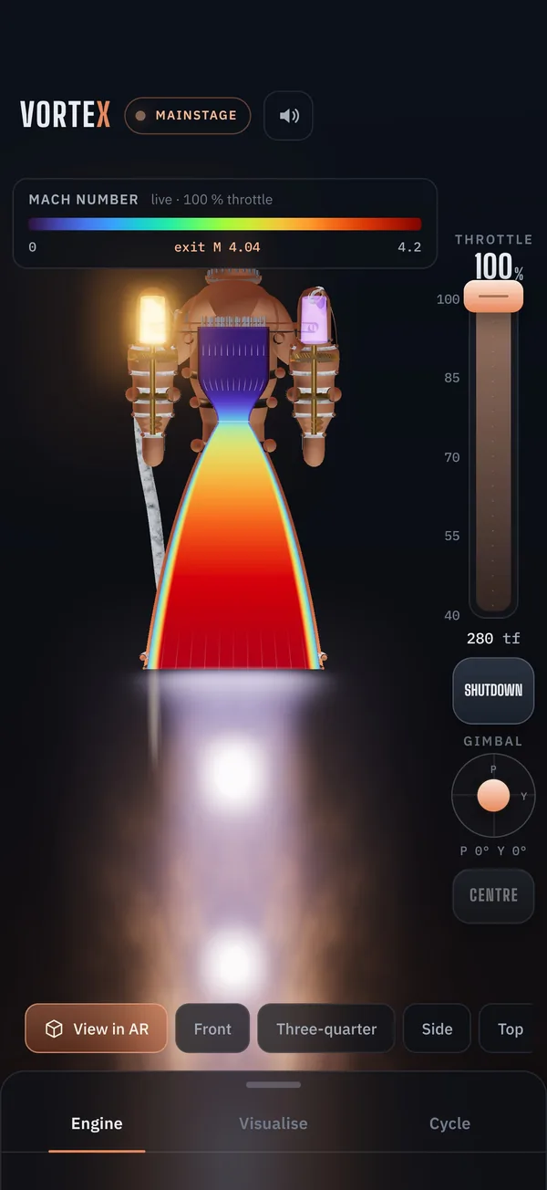 VorteX on iPhone: the Mach number flow field inside the nozzle